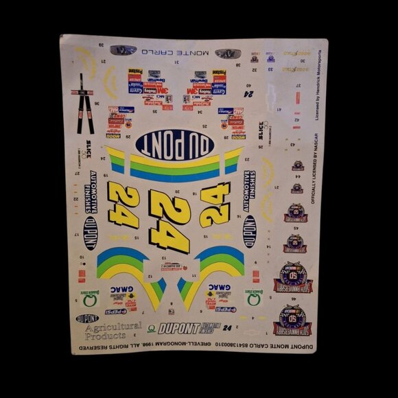 24 Nascar Model Car Decals Race Jeff Gordon Sponsor Vintage 1996 Dupont - Picture 1 of 7